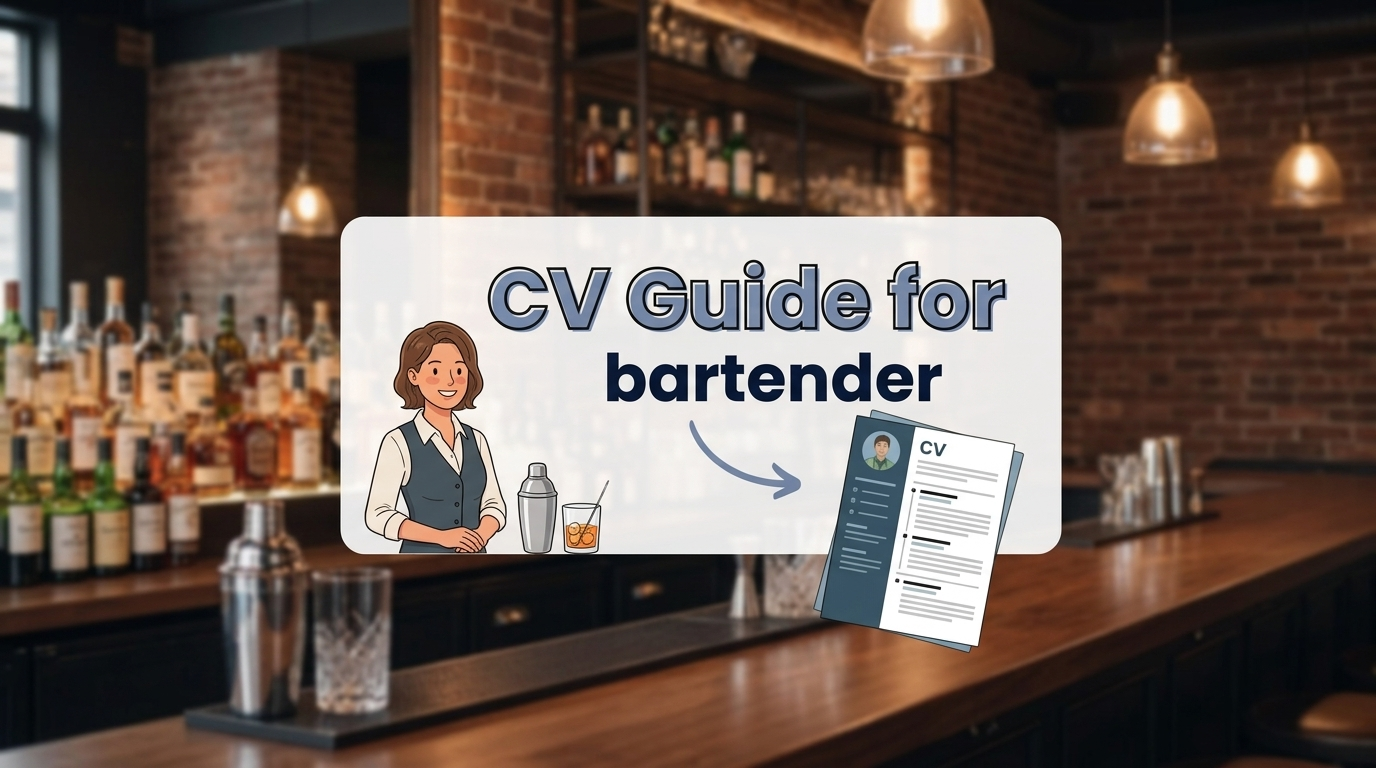 CV Guide for bartender
